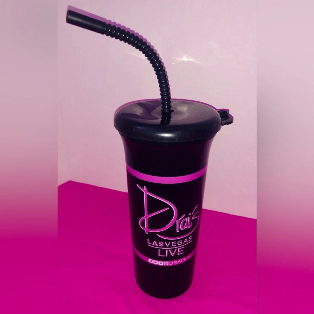 Drai’s Las Vegas Party Travel Tumbler Pink Black accents Souvenirs Memorabilia - Picture 2 of 4